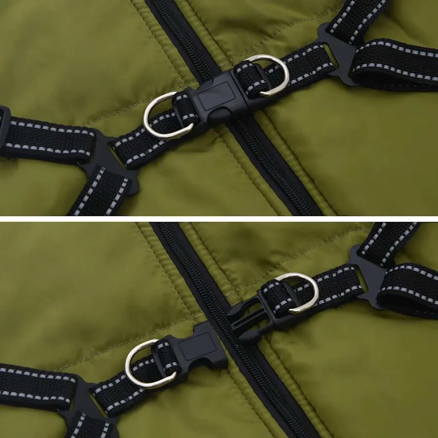 Manteau pour chiens avec harnais imperméable réfléchissant L52 - 8