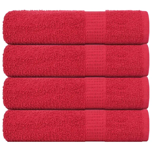 Serviettes de bain FROGN 4 pcs rouge 100x150 cm 360 g/m²