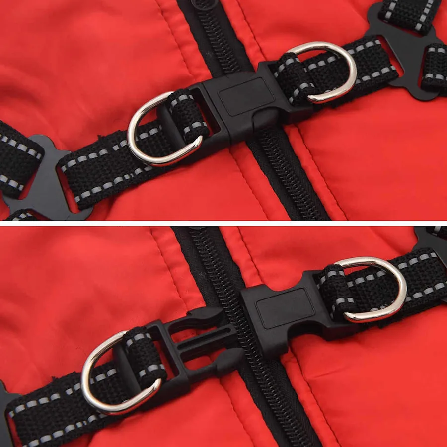 Manteau pour chiens avec harnais imperméable réfléchissant L28 - 9