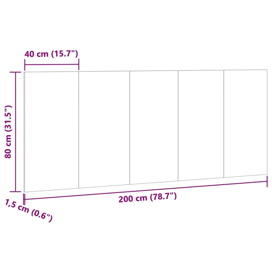 Tête de lit chêne artisanal 200x1,5x80 cm bois d'ingénierie - 8