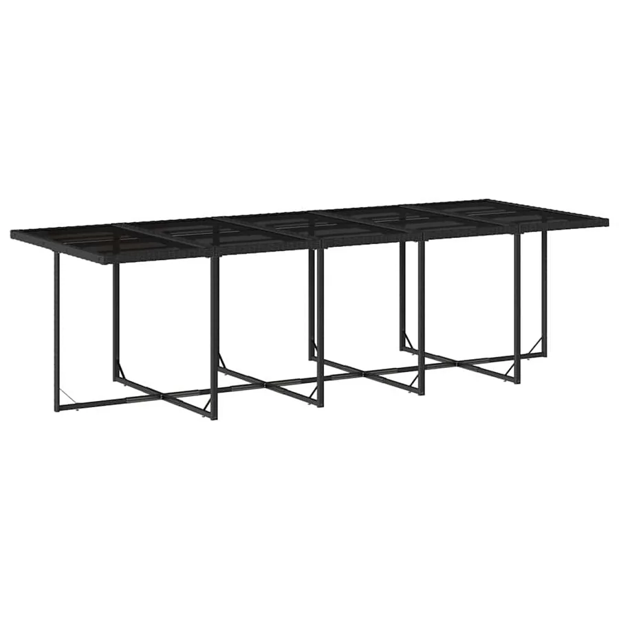 Ensemble à manger de jardin 11 pcs coussins noir résine tressée - 4