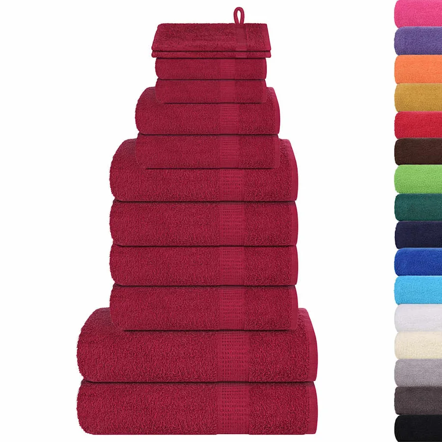 Ensemble de serviettes FROGN 12 pcs bordeaux 360 g/m² - 2