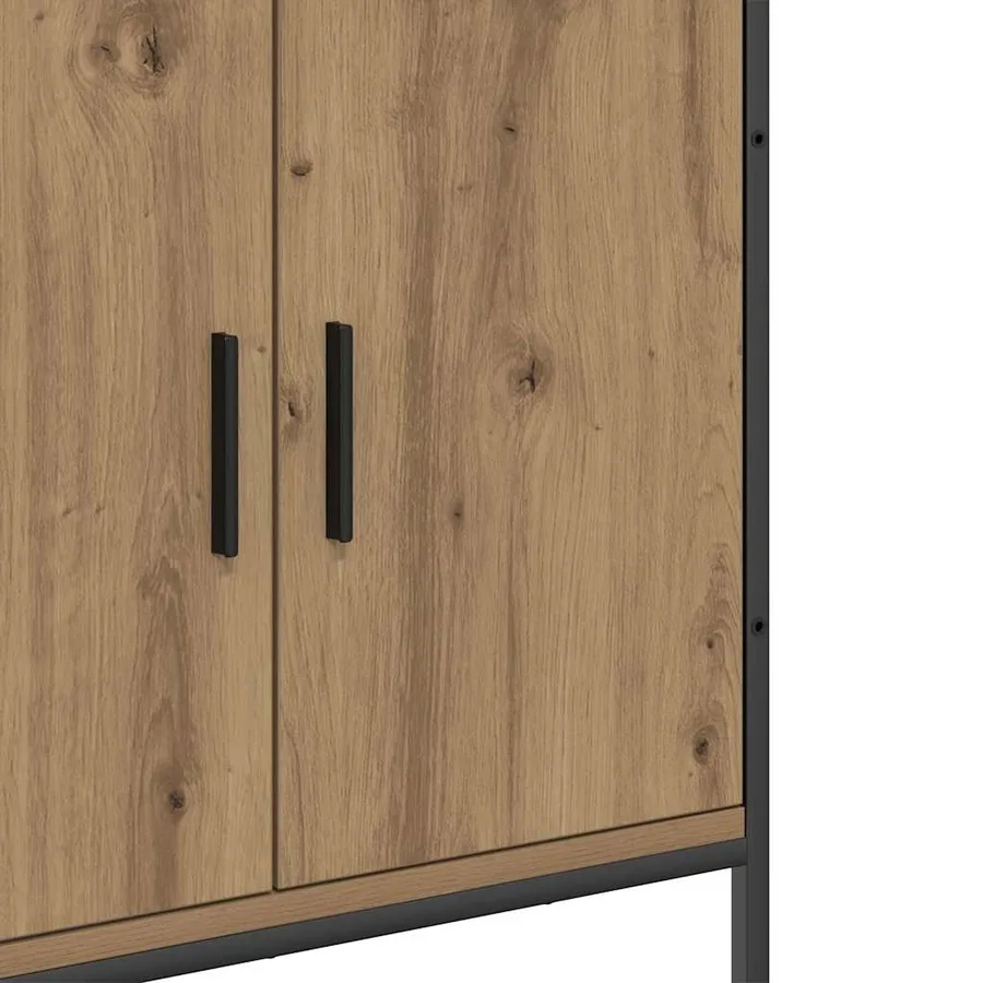 Armoire lavabo chêne artisanal 60x30x60 cm bois d'ingénierie - 12