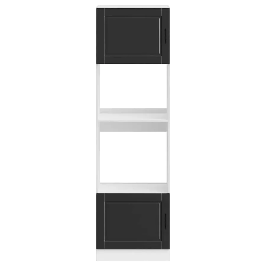 Armoires de four 2 pcs Porto noir bois d'ingénierie - 4