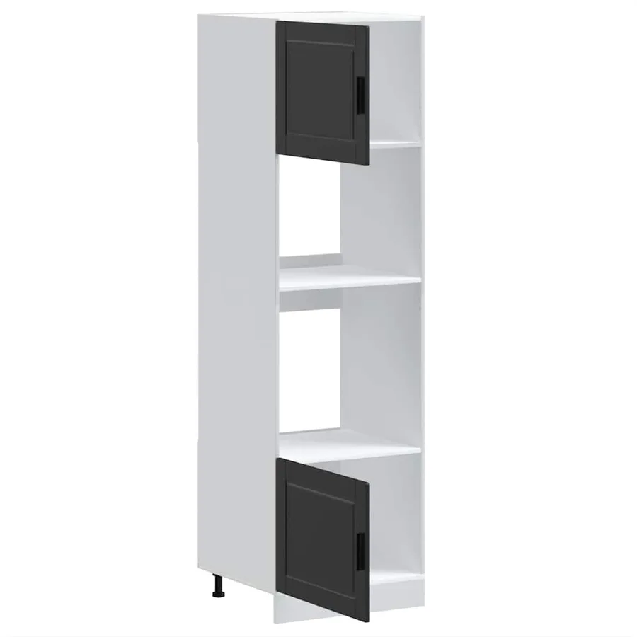 Armoires de four 2 pcs Porto noir bois d'ingénierie - 5