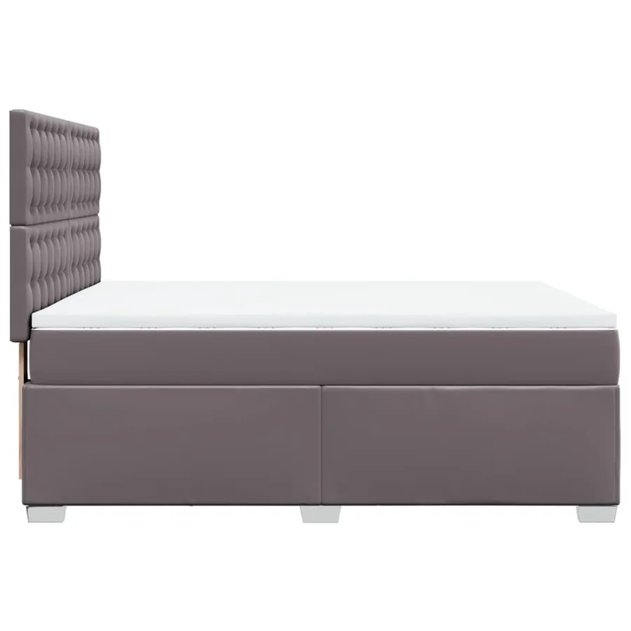 Sommier à lattes de lit avec matelas Gris 140x190 cm Similicuir - 9