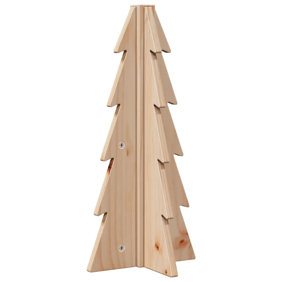Arbre de Noël en bois pour décoration 49 cm bois massif de pin - 2