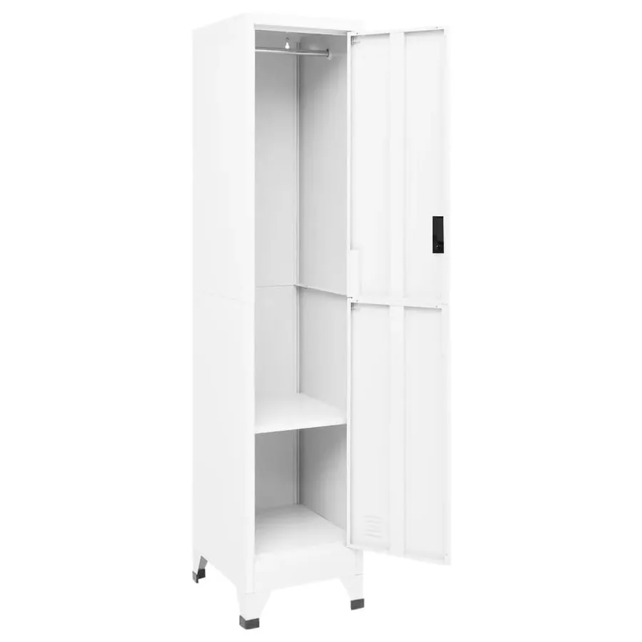 Armoire à casiers Blanc 38x45x180 cm Acier - 3