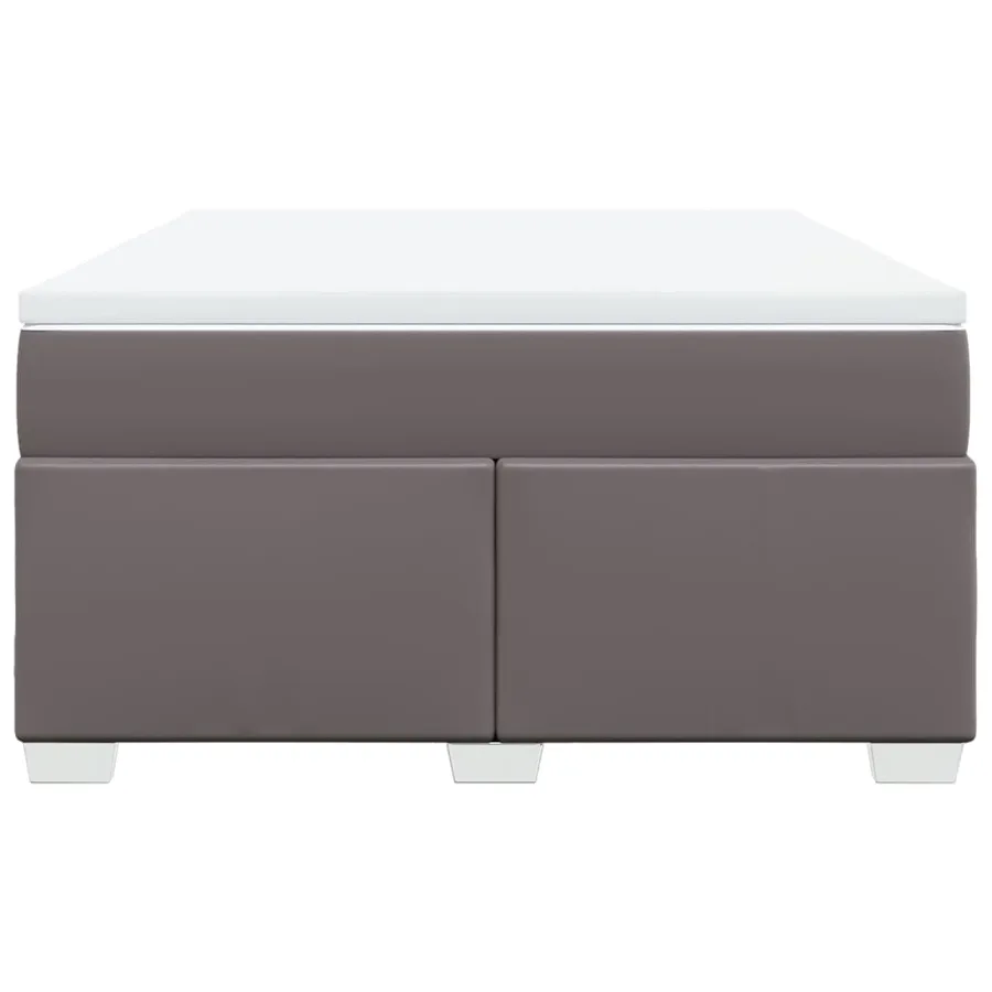 Sommier à lattes de lit avec matelas Gris 140x190 cm Similicuir - 4