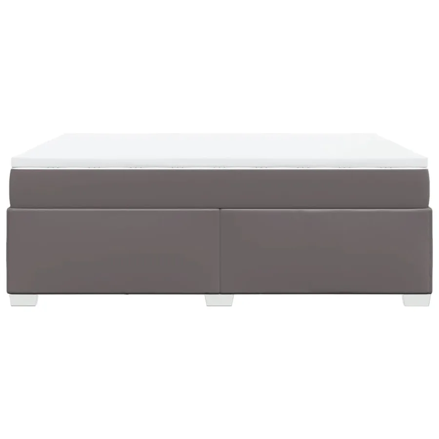 Sommier à lattes de lit avec matelas Gris 140x190 cm Similicuir - 8