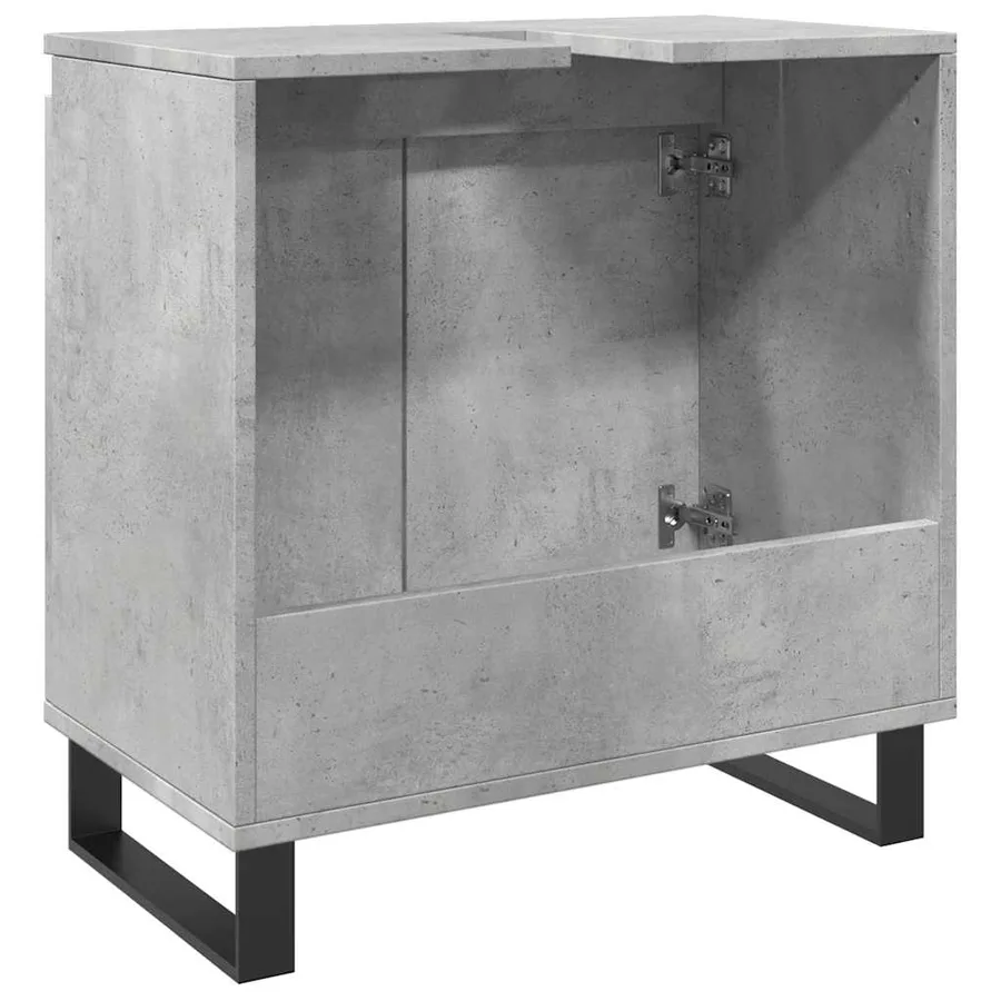 Armoire de bain gris béton 58x33x60 cm bois d'ingénierie - 6