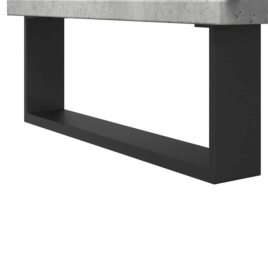 Armoire de bain gris béton 58x33x60 cm bois d'ingénierie - 9