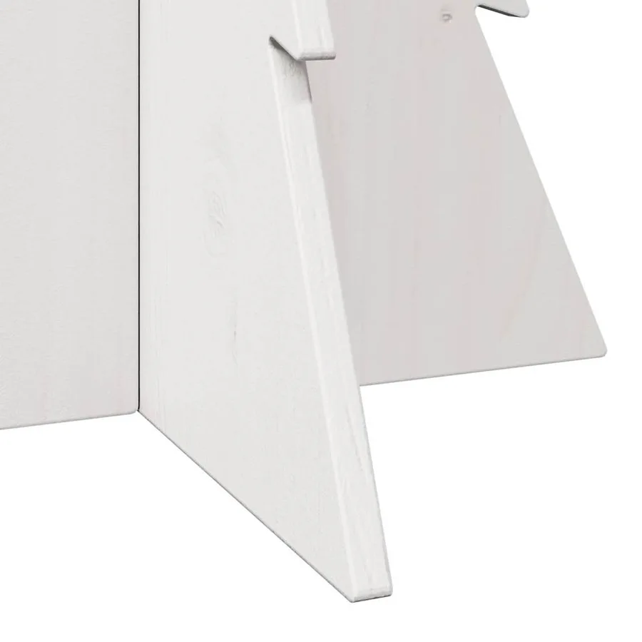 Arbre de Noël en bois pour décoration blanc 80 cm pin massif - 6
