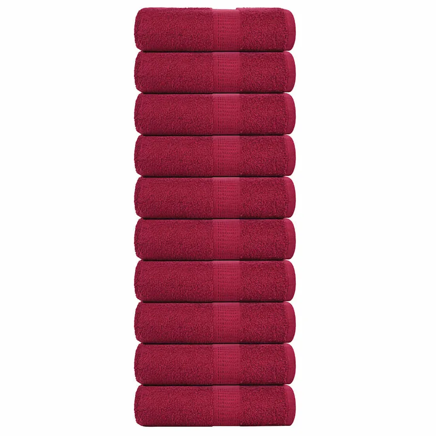 Serviettes de toilette FROGN 10 pièces Bordeaux 30x30 cm 360 g/m²