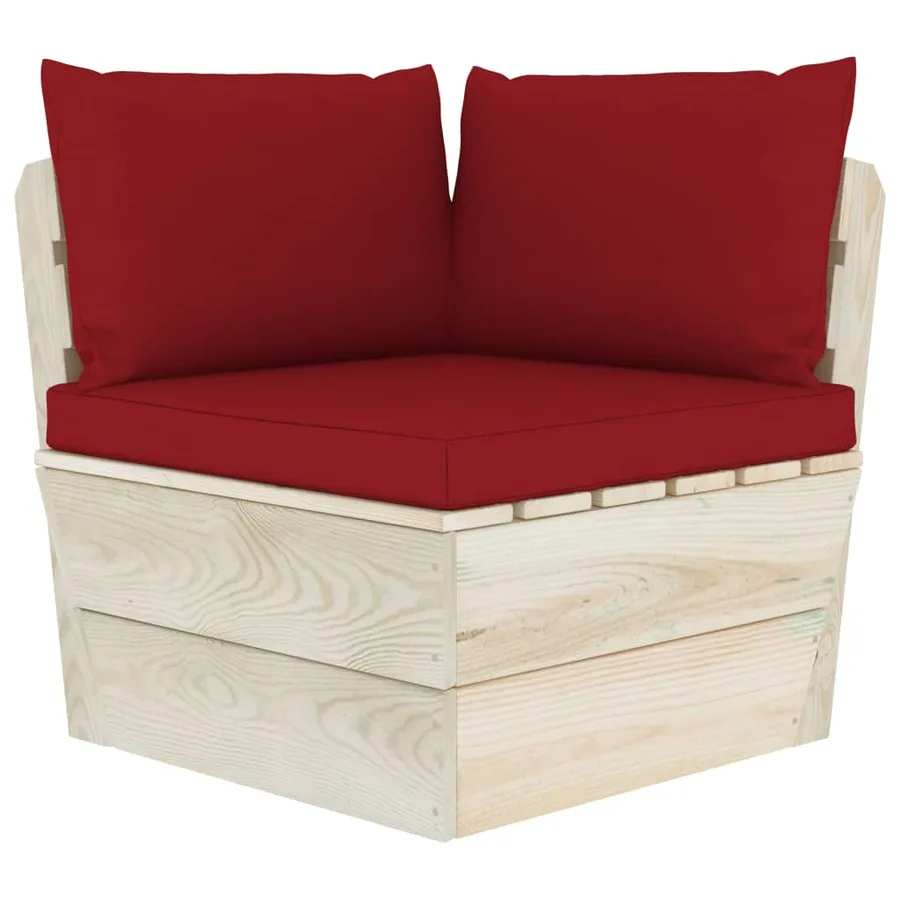 Canapé palette à 2 places de jardin avec coussins Bois d'épicéa - 4
