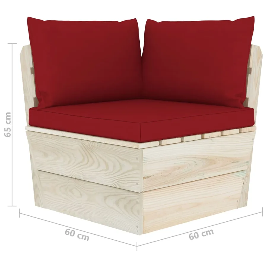 Canapé palette à 2 places de jardin avec coussins Bois d'épicéa - 7