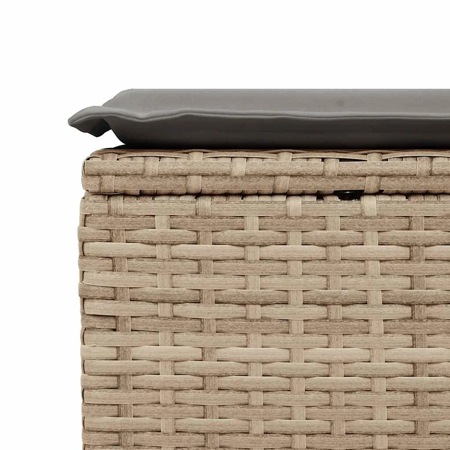 Salon de jardin avec coussins 7 pcs beige résine tressée - 13