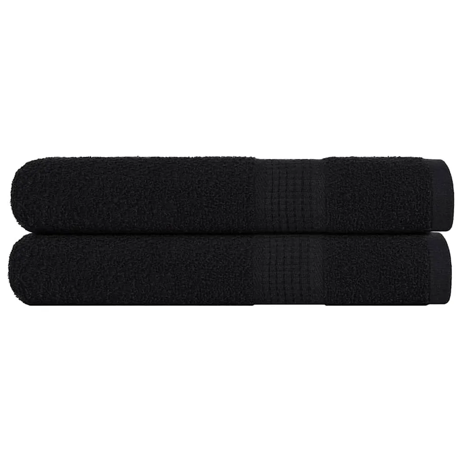 Serviettes de sauna FROGN 2 pcs noir 80x200 cm 360 g/m²