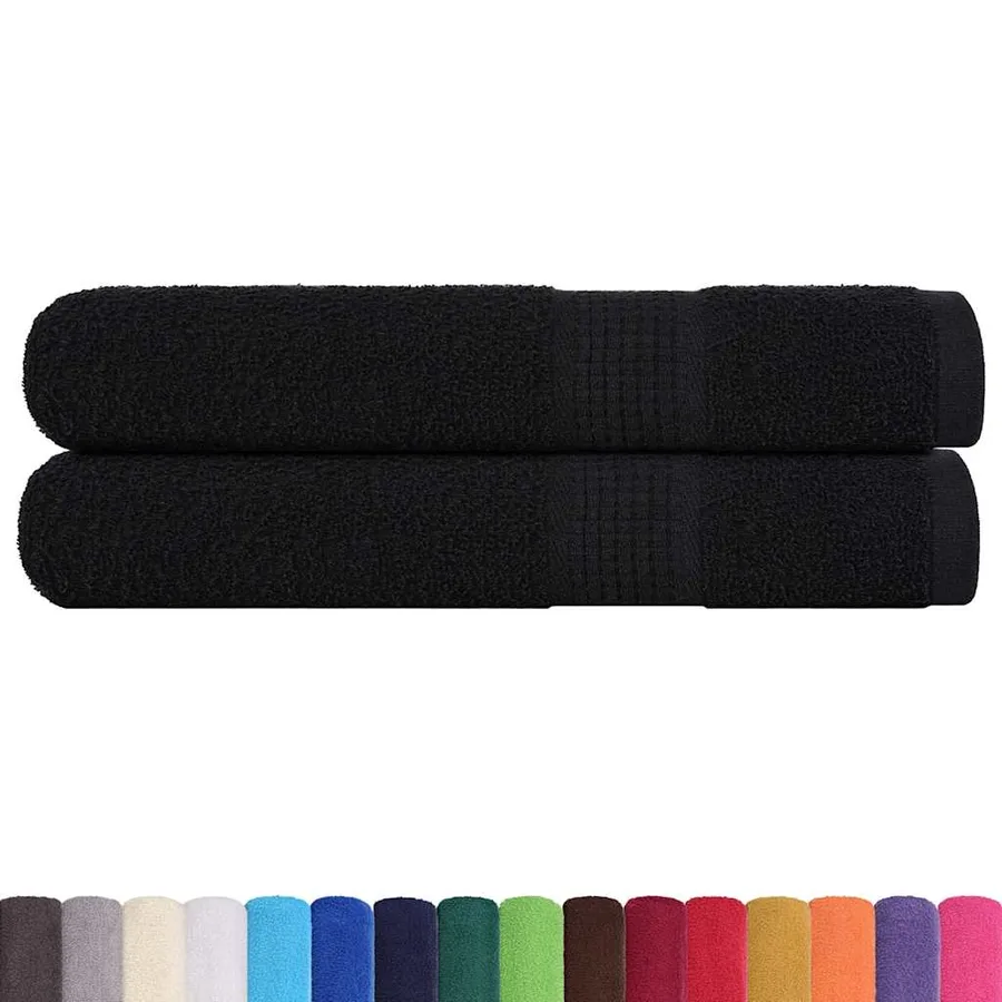 Serviettes de sauna FROGN 2 pcs noir 80x200 cm 360 g/m² - 2