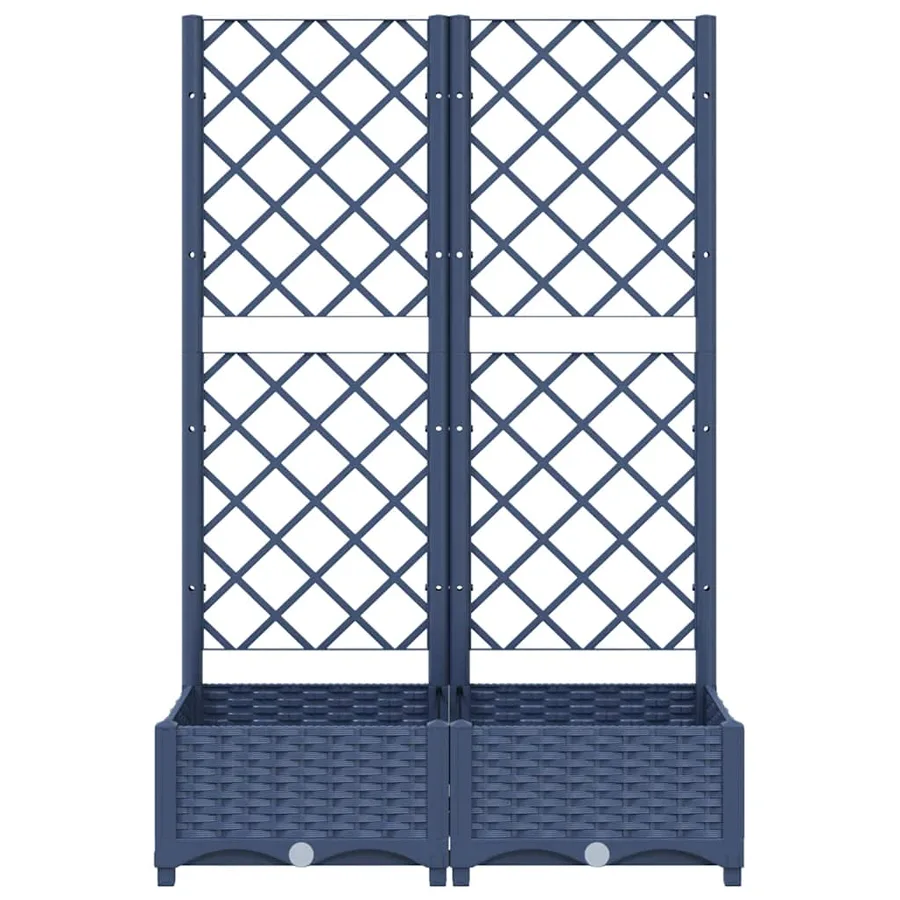 Garden planter with trellis Blue Grey 80x40x121.5 cm PP - 3