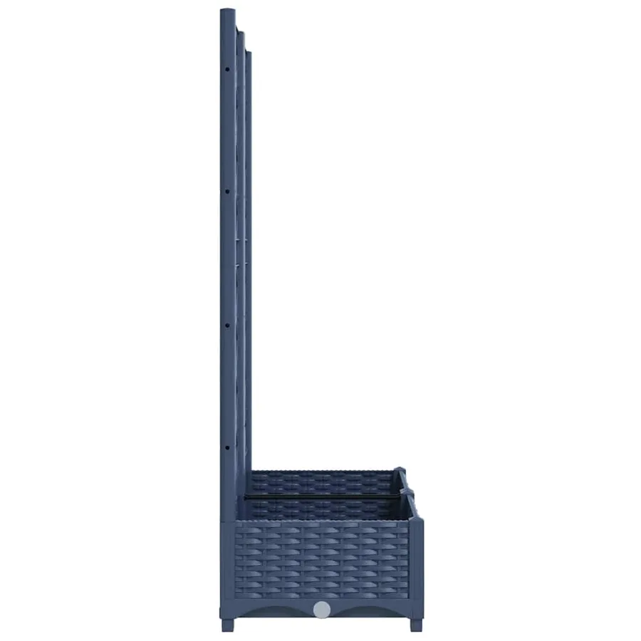 Garden planter with trellis Blue Grey 80x40x121.5 cm PP - 5