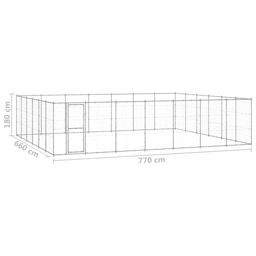 Chenil extérieur Acier galvanisé 50,82 m² - 6
