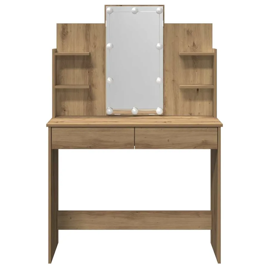 Coiffeuse avec lumières LED chêne artisanal 96x40x142 cm - 6