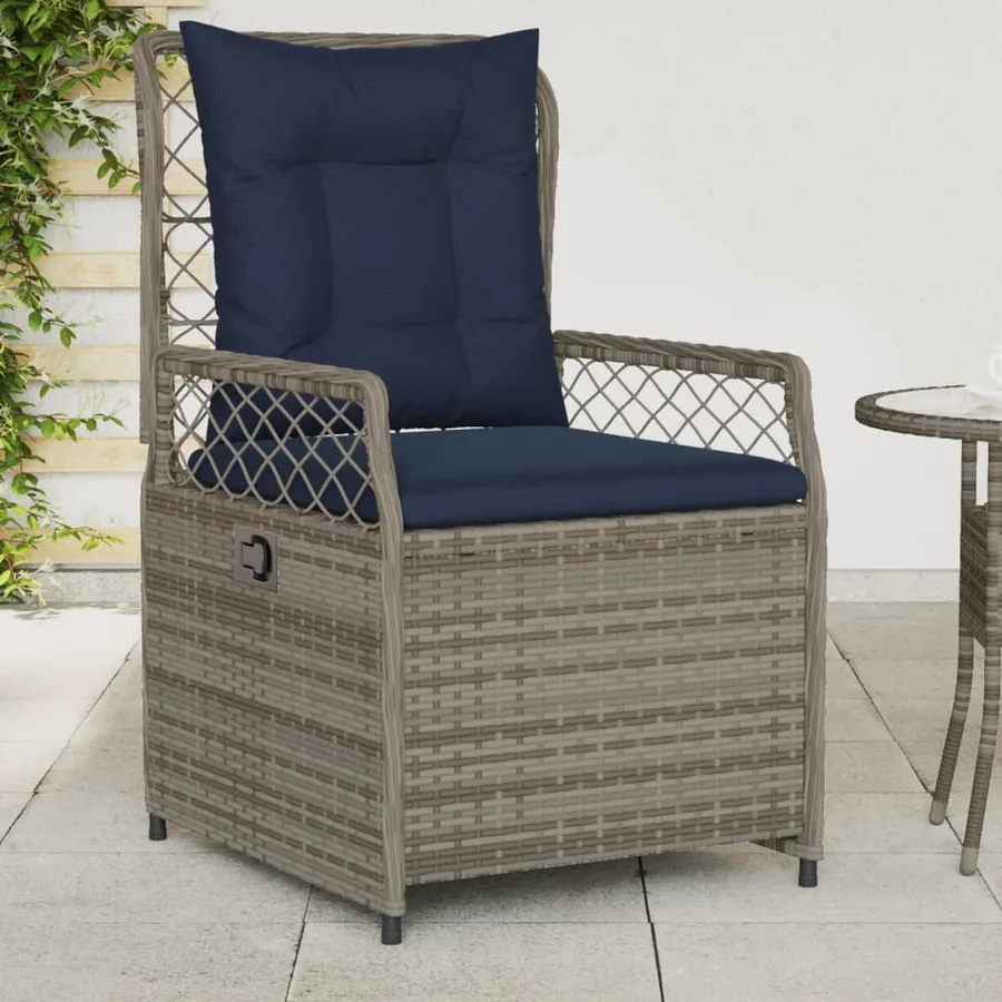 Chaises de jardin inclinables lot de 2 gris résine tressée