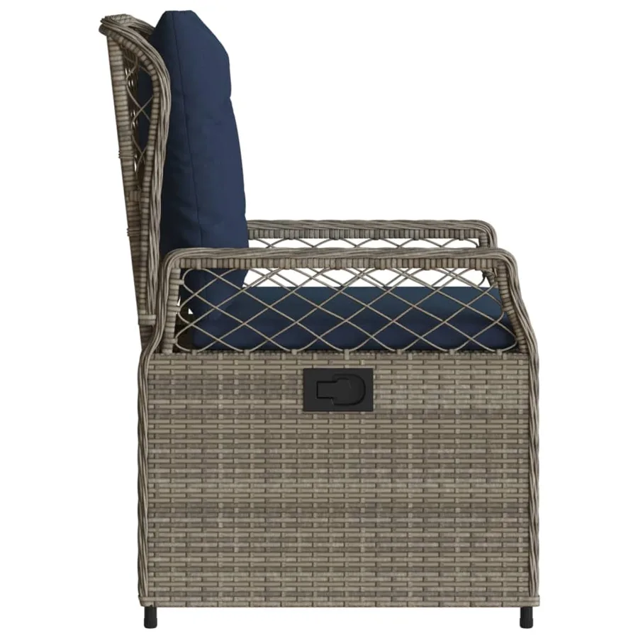 Chaises de jardin inclinables lot de 2 gris résine tressée - 6