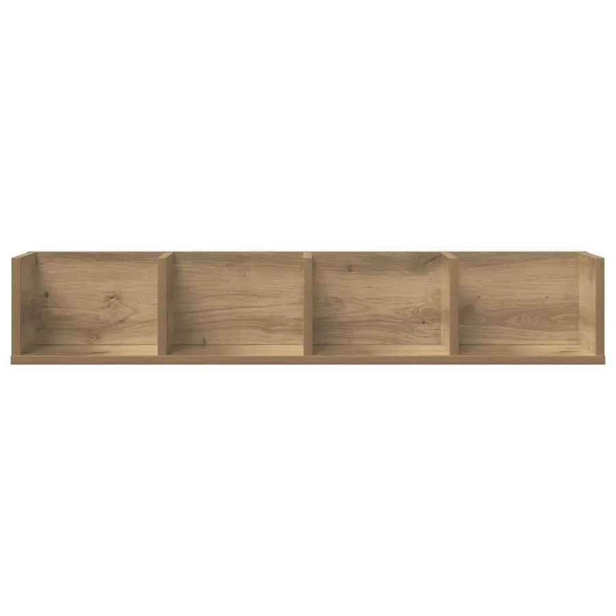 Étagère murale à CD chêne artisanal 100x18x18cm bois ingénierie - 4