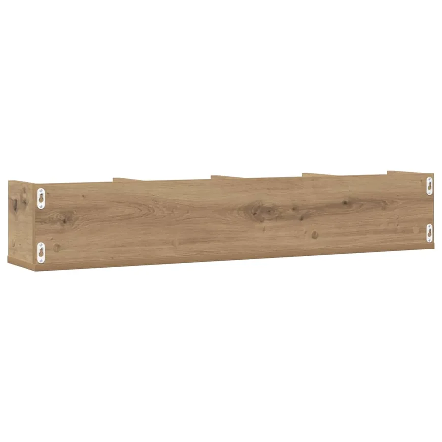 Étagère murale à CD chêne artisanal 100x18x18cm bois ingénierie - 6