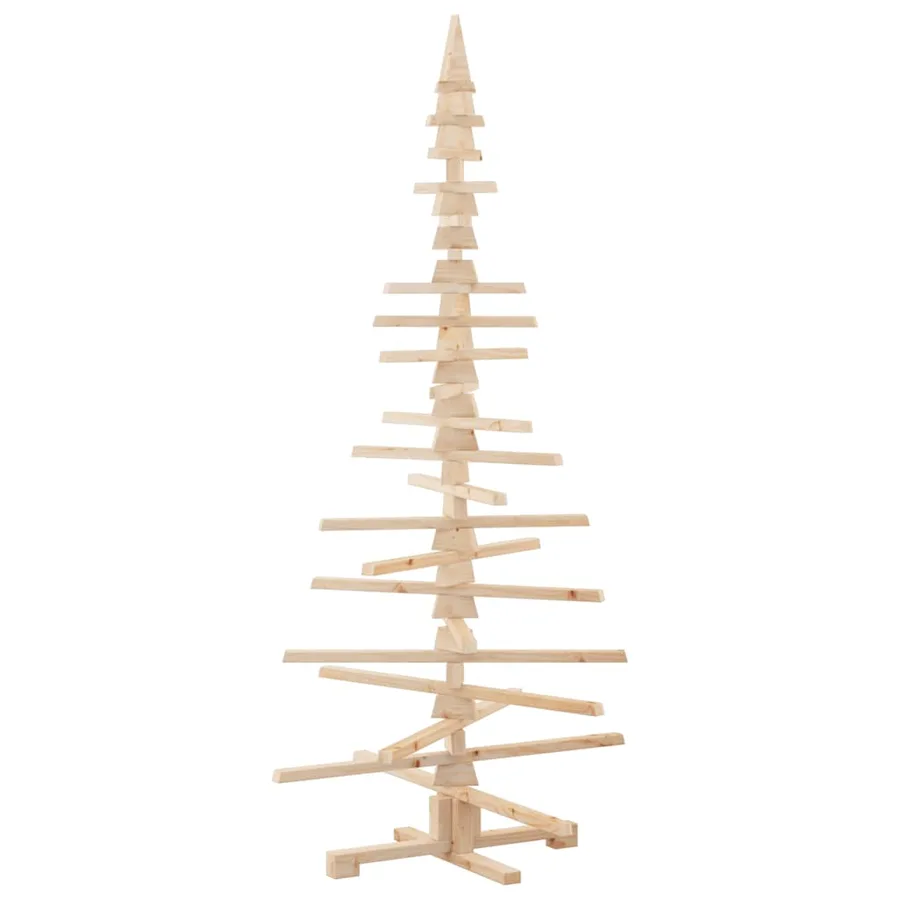 Arbre de Noël en bois pour décoration 180 cm bois massif de pin - 9