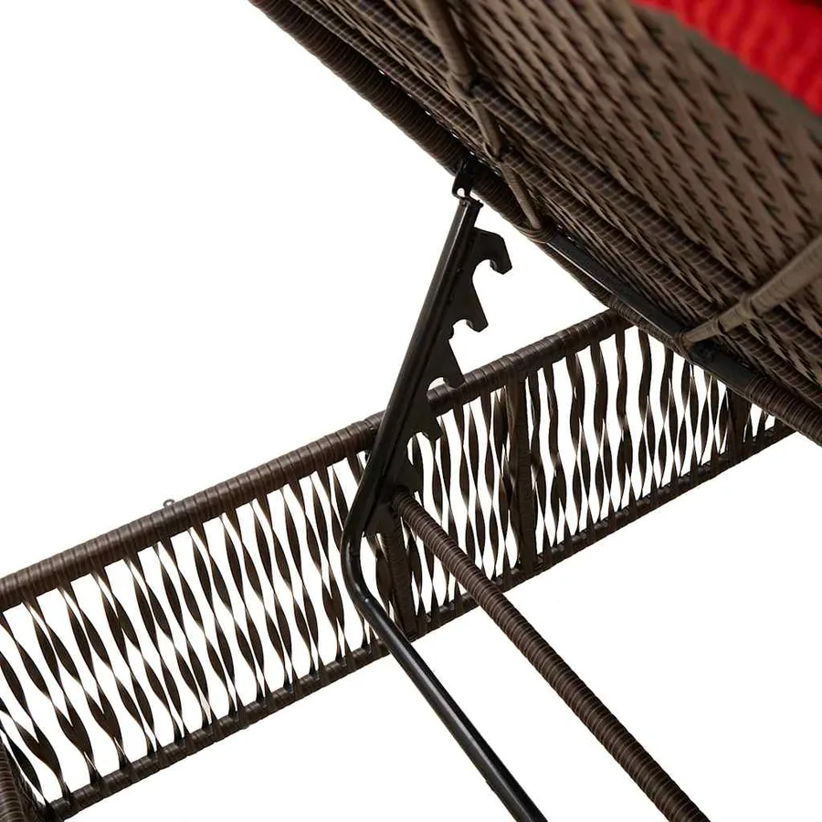 Ensemble de 2 chaises longues avec table gris résine tressée - 32