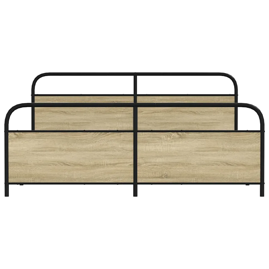 Cadre de lit en métal sans matelas chêne sonoma 200x200 cm - 4
