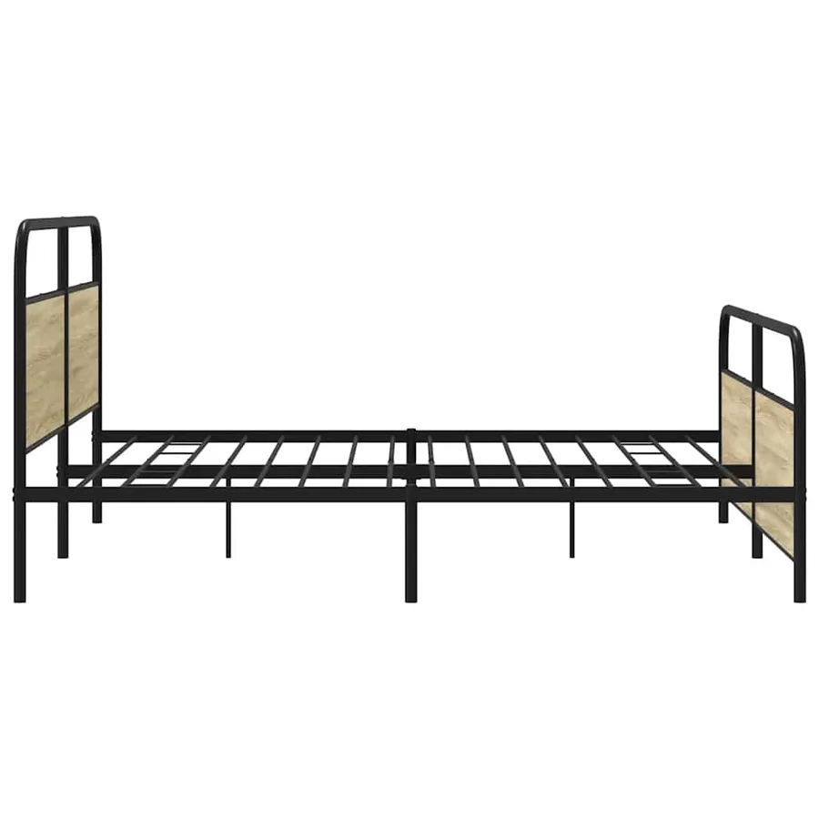 Cadre de lit en métal sans matelas chêne sonoma 200x200 cm - 5