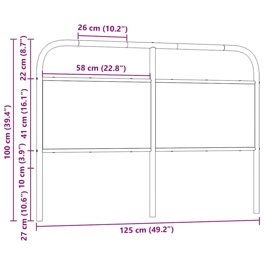 Tête de lit de remplacement chêne fumé 120 cm acier et bois d'ingénierie - 7