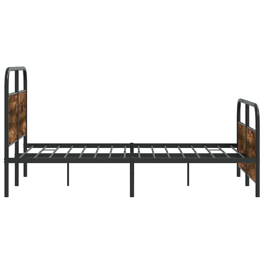 Cadre de lit en métal sans matelas chêne fumé 140x200 cm - 6
