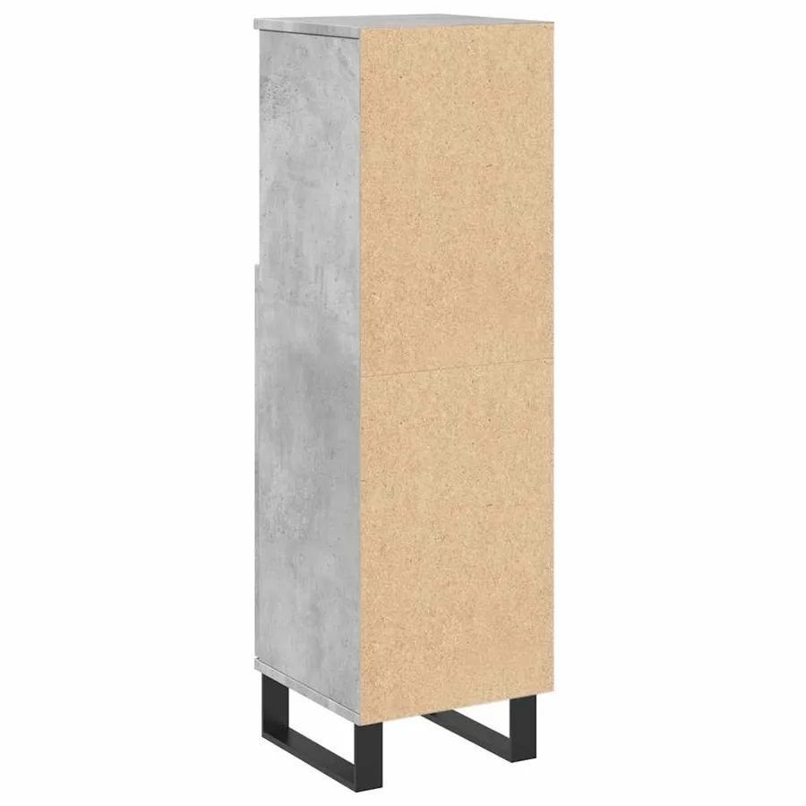 Armoire de salle de bain gris béton 30x30x100 cm - 6