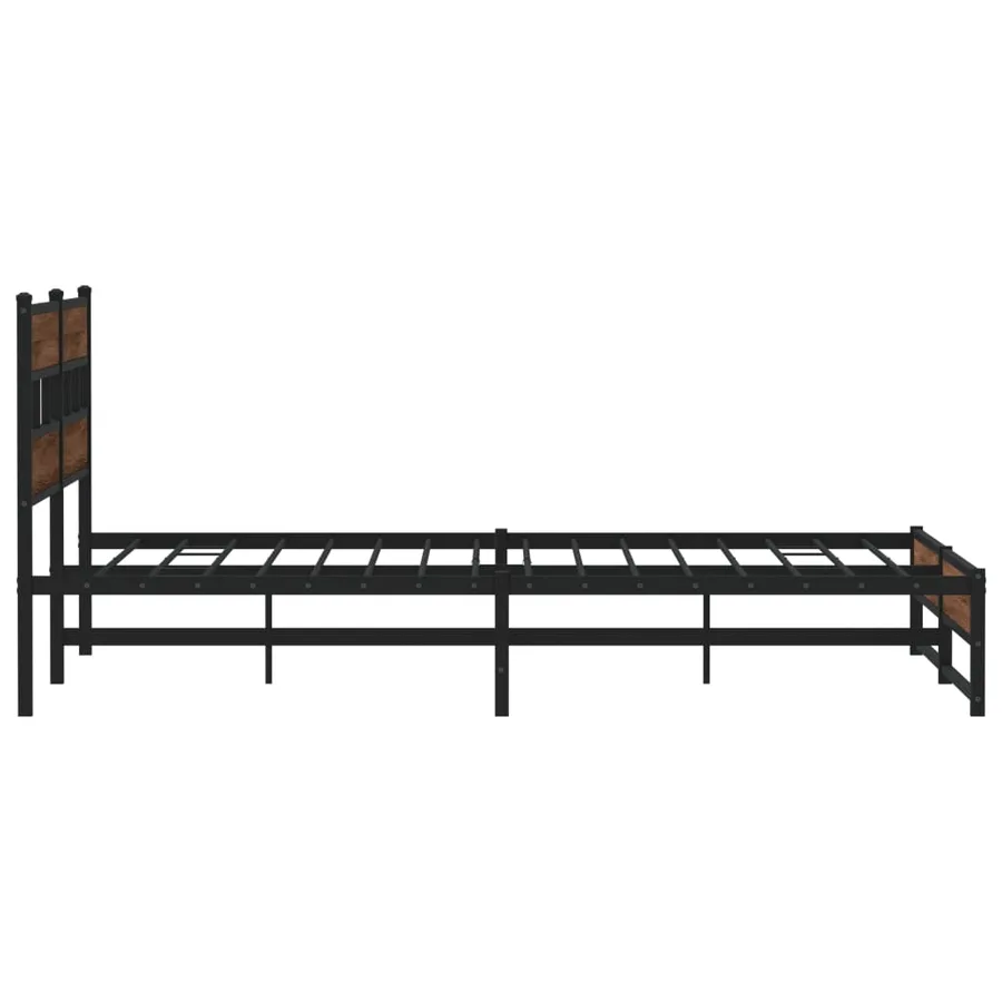 Cadre de lit en métal sans matelas chêne marron 183x213 cm - 5