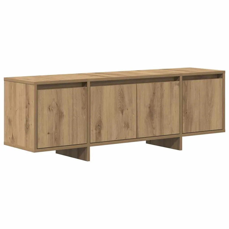Meuble TV chêne artisanal 120x30x40,5 cm bois d'ingénierie - 2