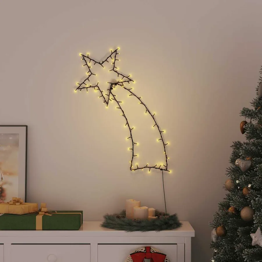 Lumières de Noël silhouette d'étoile filante 115 LED