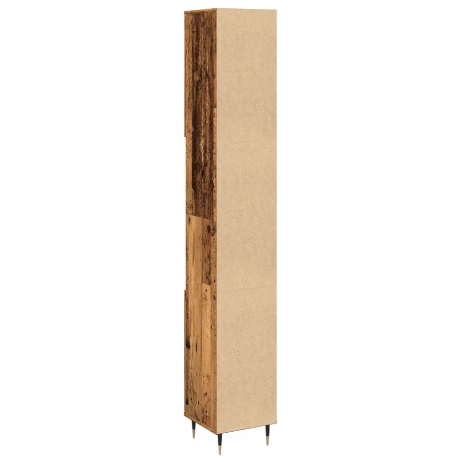 Armoire de salle de bain vieux bois 30x30x190cm bois ingénierie - 6