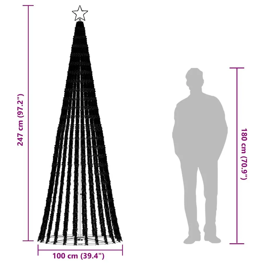 Sapin de Noël à LED 475 LED blanc froid 247 cm - 11