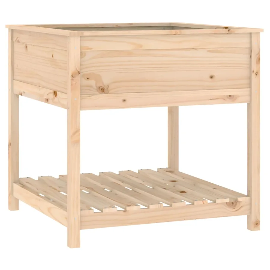 Planter with shelf 82.5x82.5x81 cm Solid pine wood - 2