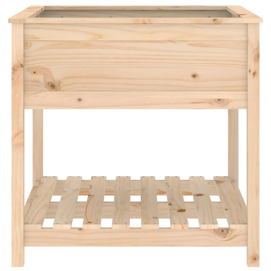 Planter with shelf 82.5x82.5x81 cm Solid pine wood - 5