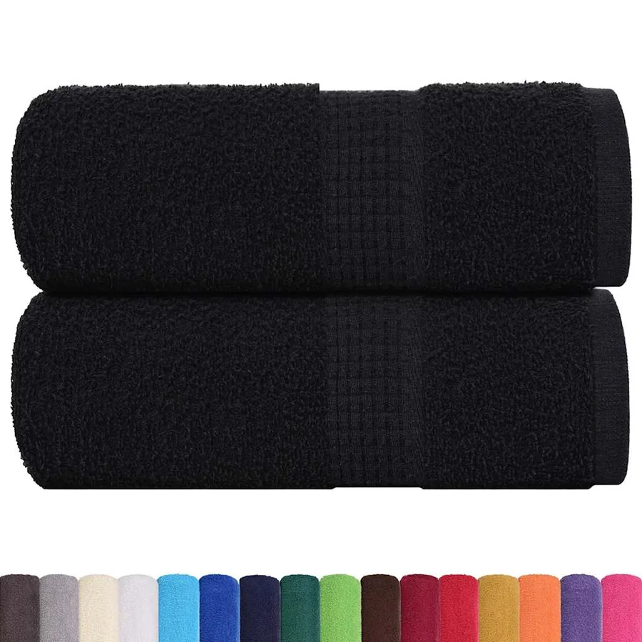 Serviettes de toilette FROGN 2 pièces Noir 30x30 cm 360 g/m² - 2