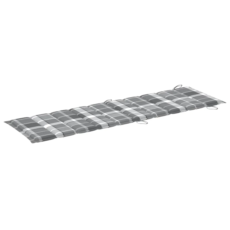 Chaise longue avec coussin Gris Bois d'acacia solide - 11