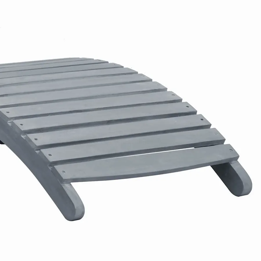 Chaise longue avec coussin Gris Bois d'acacia solide - 8