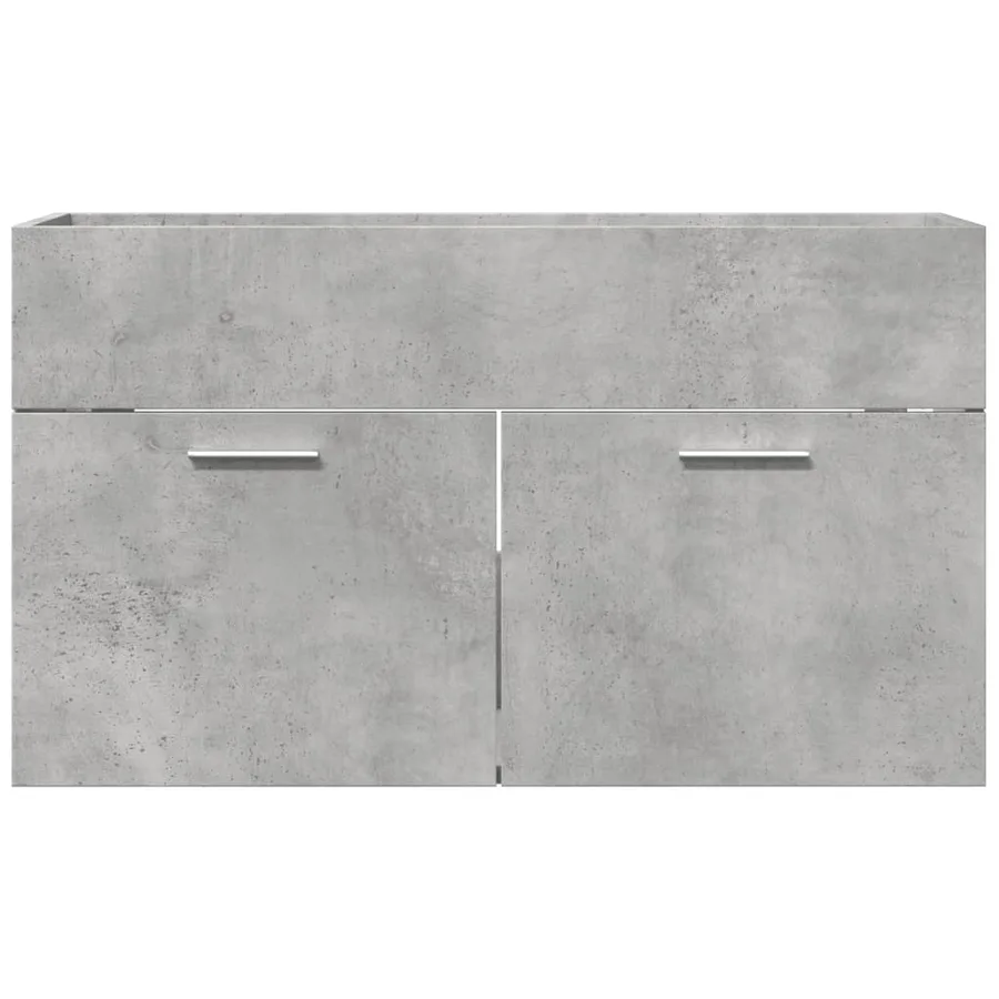 Armoire de lavabo de salle de bain gris béton bois d'ingénierie - 4