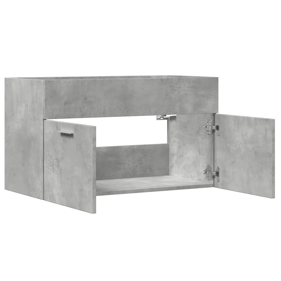 Armoire de lavabo de salle de bain gris béton bois d'ingénierie - 7